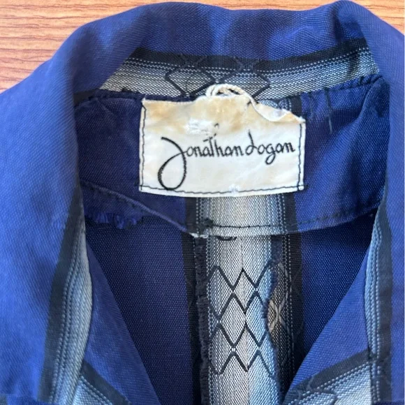 Vintage 1950’s Jonathan Logan Navy and Grey Striped Button Front Dress size XS - Picture 3 of 11